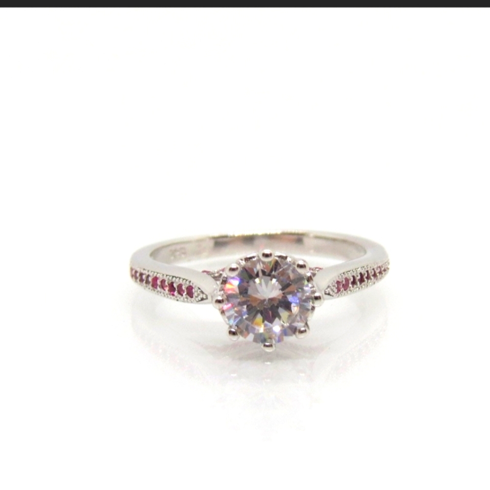 White topaz solitaire ring size 7